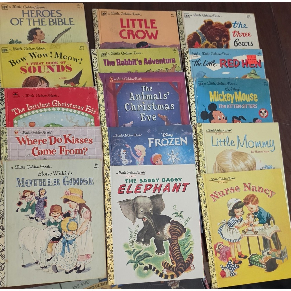 15 Miscellaneous Vintage A Little Golden Books Various Titles And Years